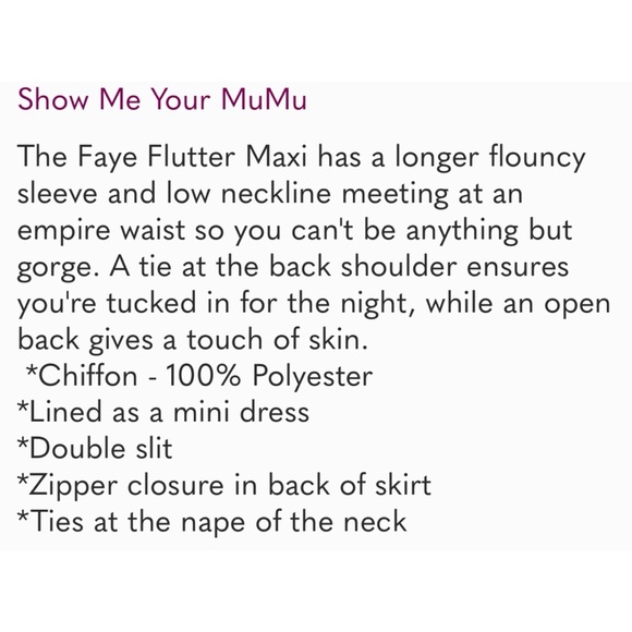 SHOW ME‎ YOUR MUMU Faye Flutter Maxi Black Women’s Chiffon M Dress $198 - Picture 3 of 3